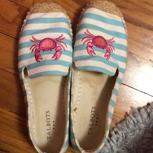 Talbots Blue and White Striped Crab shoes